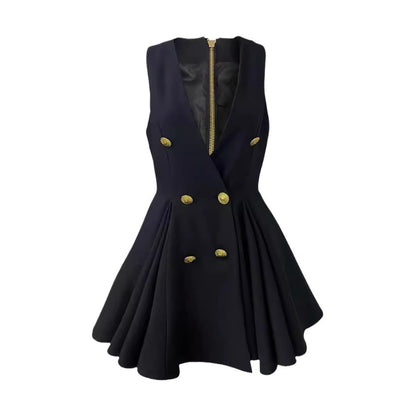 UNIKCOSA Velora V Neck Double Breasted Dress Waistcoat 💫