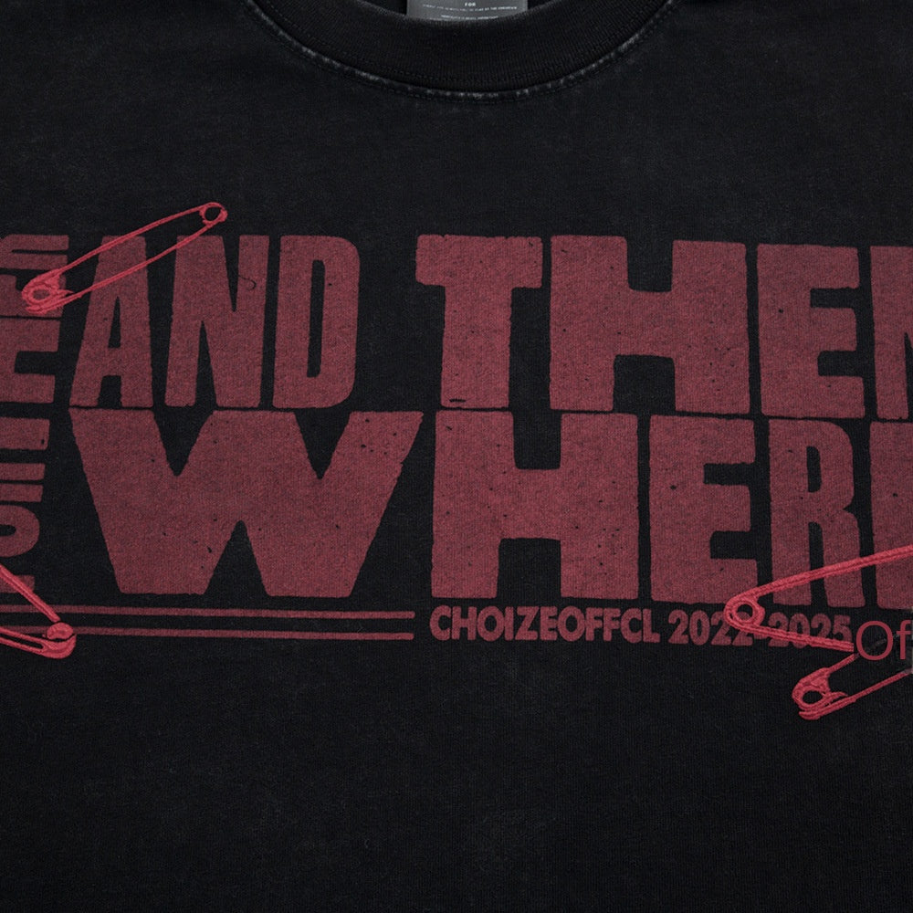 UNIKCOSA UrbanSoul Letter Print Washed Short Sleeve Tee 💫