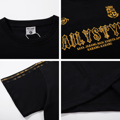 UNIKCOSA RetroMuse Retro Letter Embroidery Tee For Men 💫