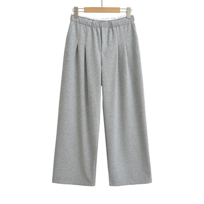 UNIKCOSA Velora Splice White Border Wide Leg Cotton Pants 💫