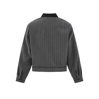 UNIKCOSA UrbanSoul Color Blocking Collar Jacket Casual 💫