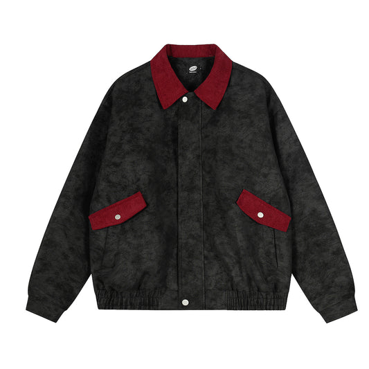 UNIKCOSA RetroMuse Color Block PU Leather Jacket 💫