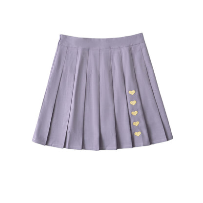 UNIKCOSA NoirFit Peach Heart Embroidered Half Length Skirt🌸