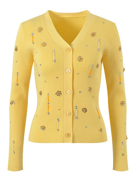 UNIKCOSA Velora V-Neck Knitted Cardigan And Camisole Set 💫