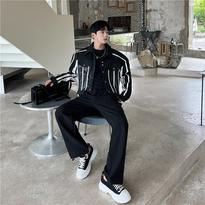 UNIKCOSA Velora Black And White Contrasting Short Jacket 🖤