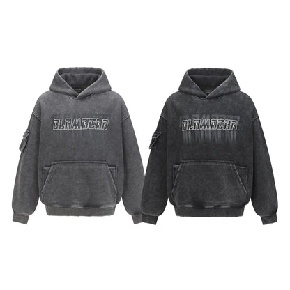 UNIKCOSA RetroMuse Vintage Letter-Washed Hooded Sweatshirt 💫