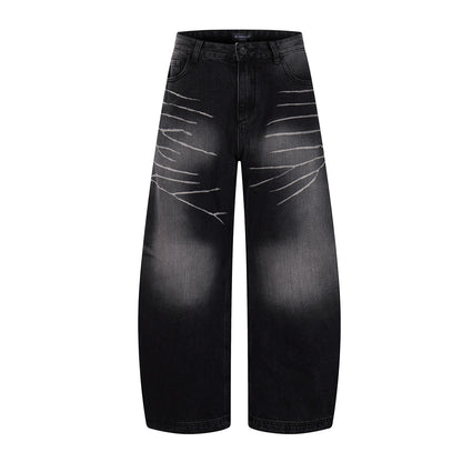 UNIKCOSA NoirFit CurveCut Denim Washed Black WideLeg Jeans💫