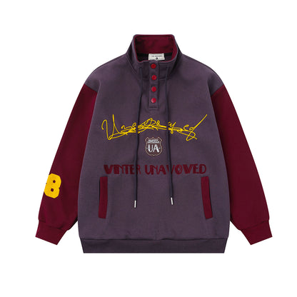 UNIKCOSA UrbanSoul Color Block Jacket With Stand Collar 💫