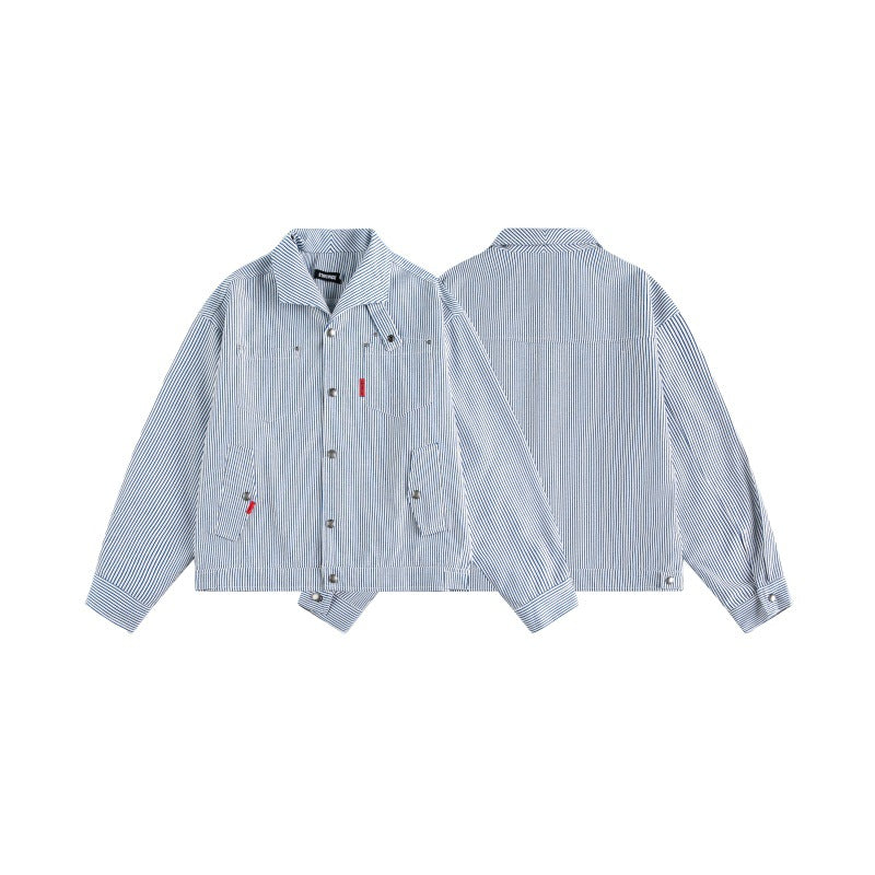 UNIKCOSA UrbanSoul Striped Clean Fit Notched Collar Jacket💫