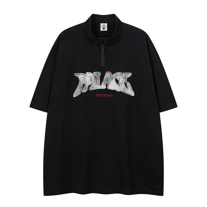 UNIKCOSA UrbanSoul Letter Patchwork Short Sleeve Tee 💫