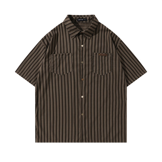 UNIKCOSA Velora Striped Short Sleeve Shirt Men Casual 💫