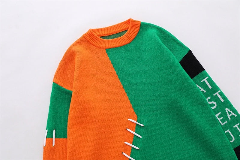UNIKCOSA RetroMuse Colorblock Sweater Unisex Crewneck 💫