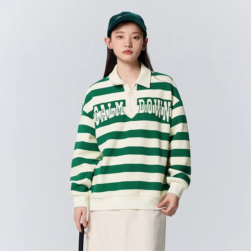 UNIKCOSA Velora Alphabet Embroidered Velvet Hoodie Polo 💫