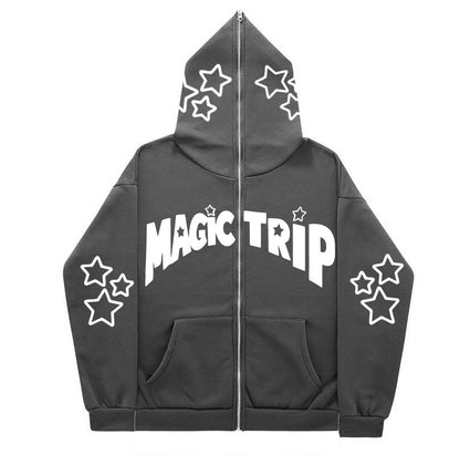 UNIKCOSA NoirFit Full Face Zipper Hoodie XingX Wool Lined 💫