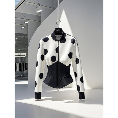 UNIKCOSA Velora Chanel Style Top Blouse With White Dots 💫