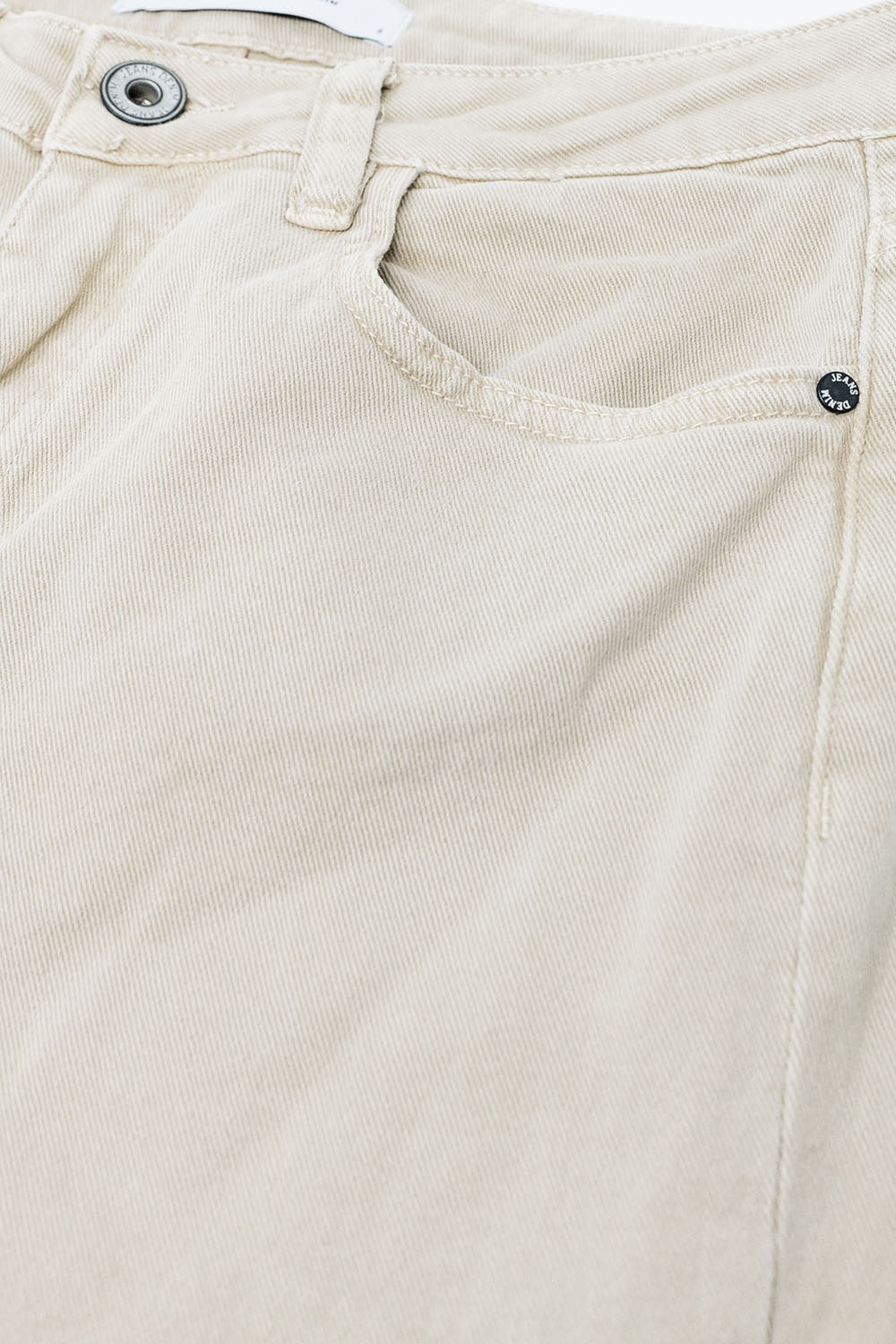 Straight leg Pants with cropped hem in dark beige