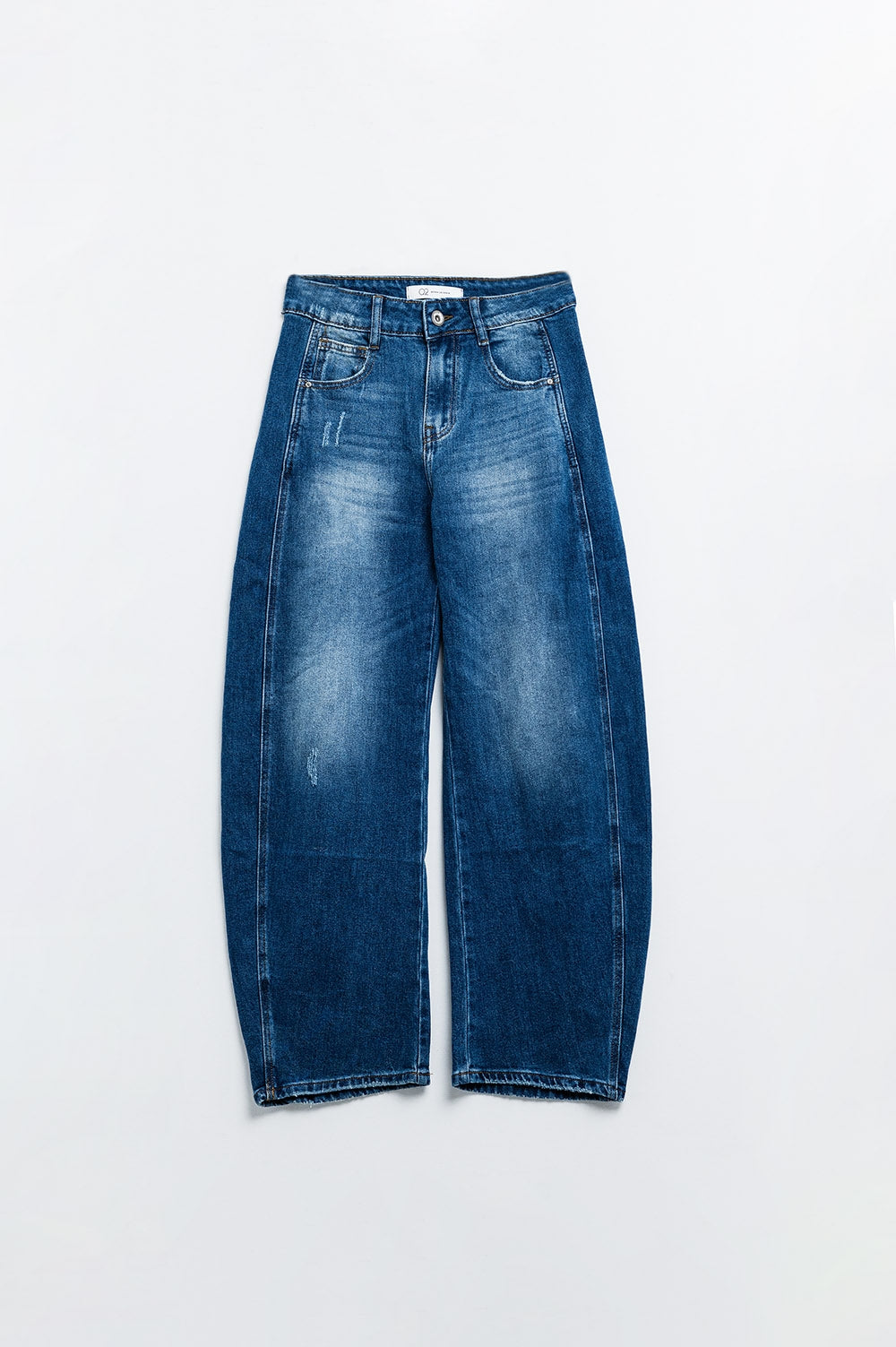 UNIKCOSA Blue Side-Seam Balloon-Leg Jeans
