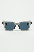 Retro Round Sunglasses With Smoke Black Lense and Transparent Gray Frame