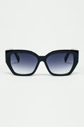 geometric thick black sunglasses with gradient lens