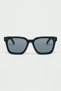 square bevel frame sunglasses in black