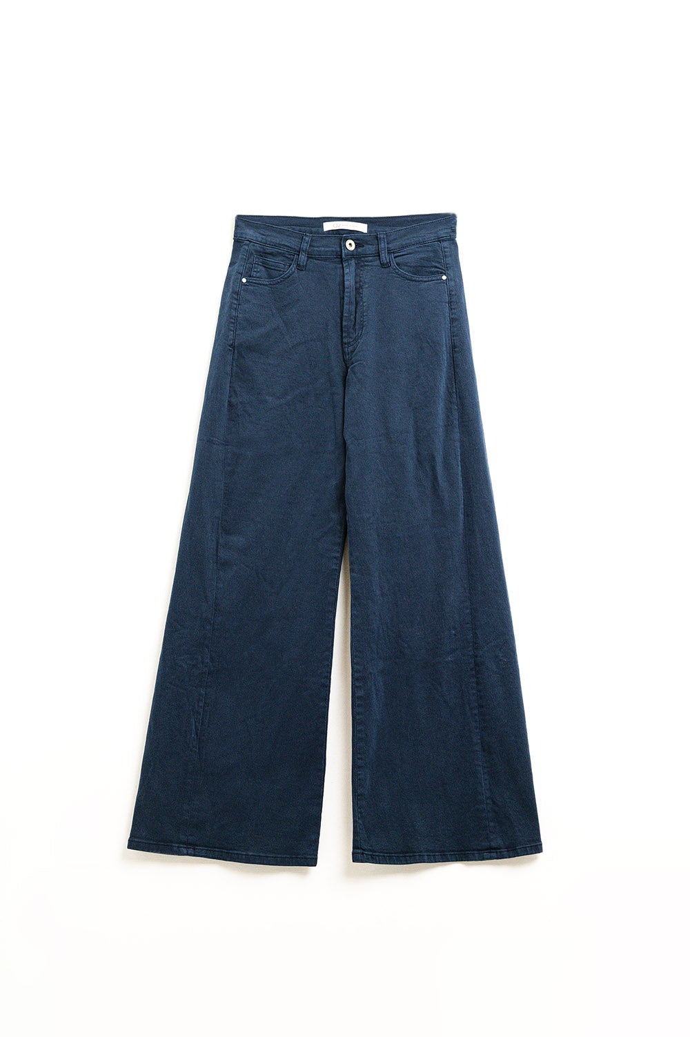 Extra wide leg trousers in navy