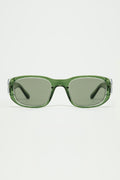 Oval Sunglasses with High Gloss Transparent Frames in green