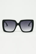 black Oversized square sunglasses with golden metallic detail