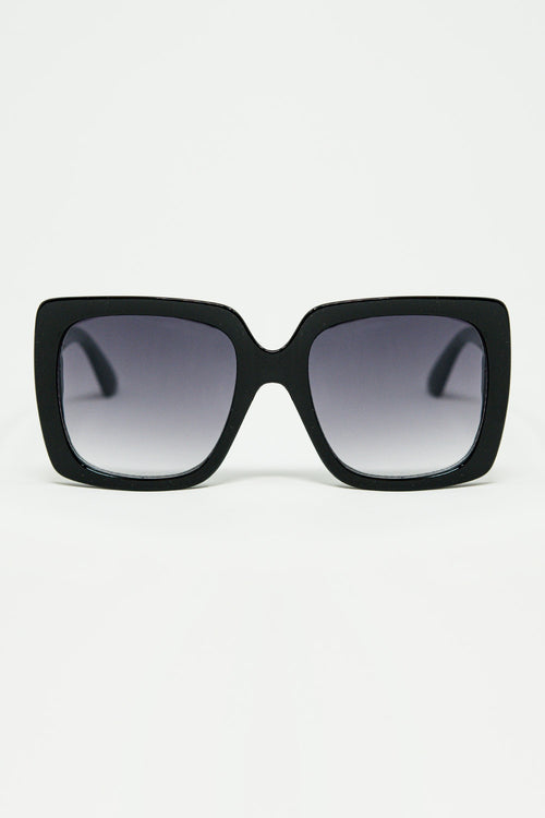 black Oversized square sunglasses with golden metallic detail — view 1 of 3
