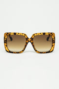 animal print square frame sunglasses