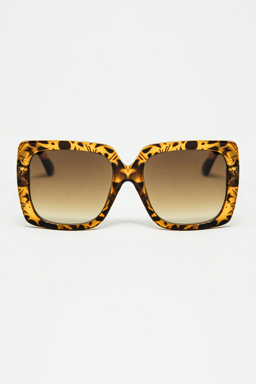 animal print square frame sunglasses — view 1 of 3