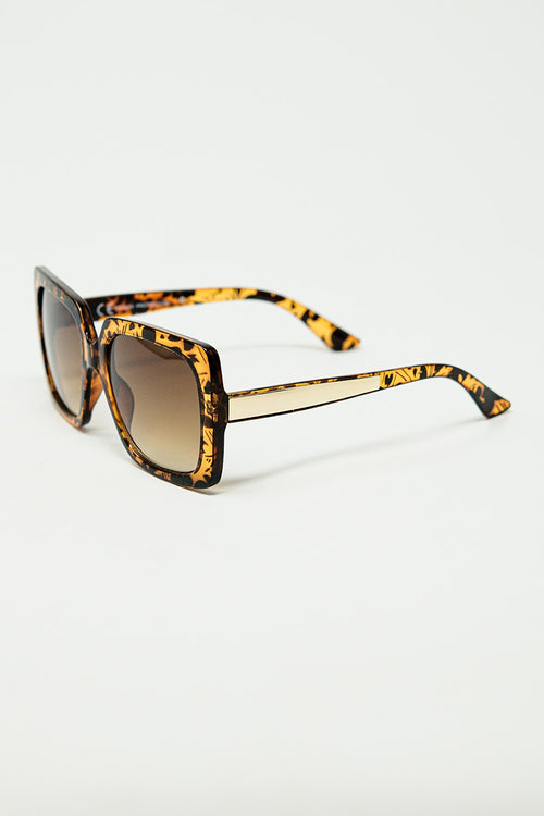 animal print square frame sunglasses — view 2 of 3