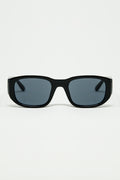 Oval Sunglasses with High Gloss Transparent Frames in black