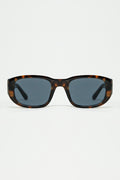 Oval Sunglasses with High Gloss Transparent Frames in brown