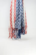 Houndstooth style americana Scarf in White Red and Blue