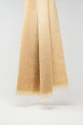 Camel-colored scarf with gold thread detail