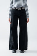 Extra wide leg trousers in black