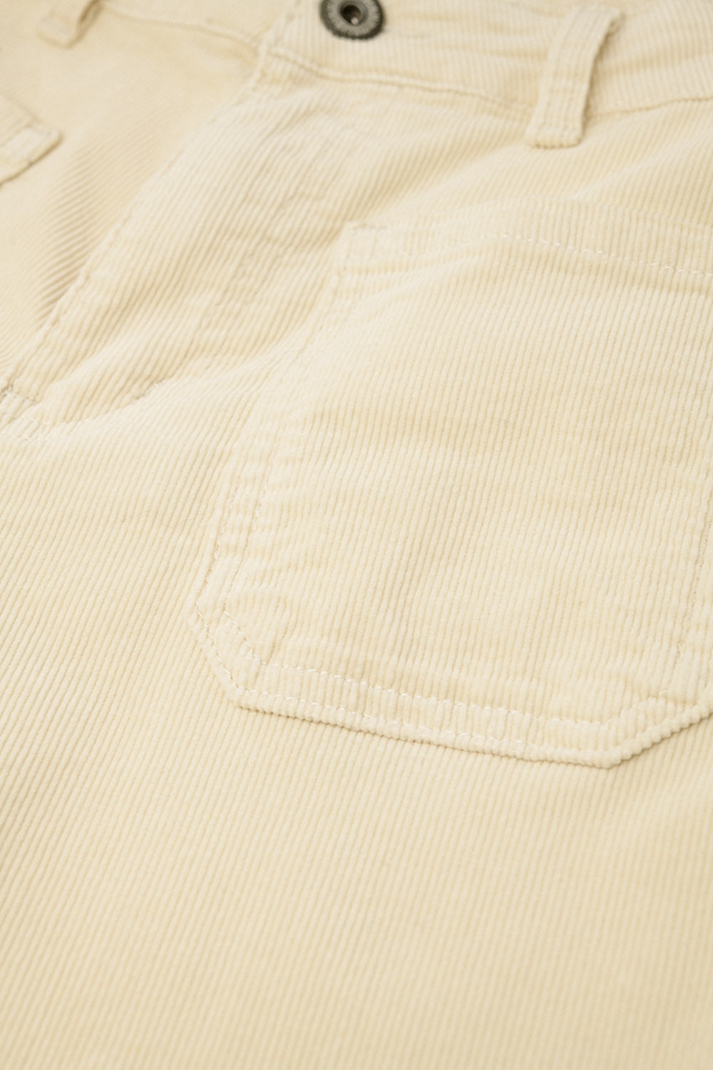 Straight Leg Corduroy Jeans in Ecru with pockets