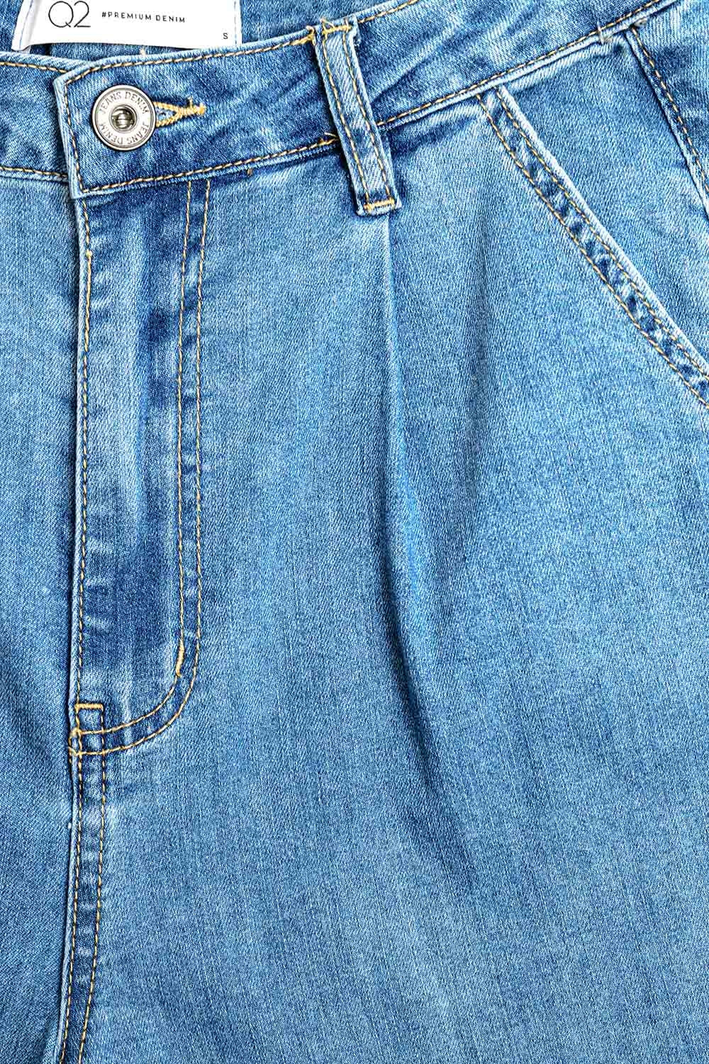 light wash extra wide leg jeans with pleats