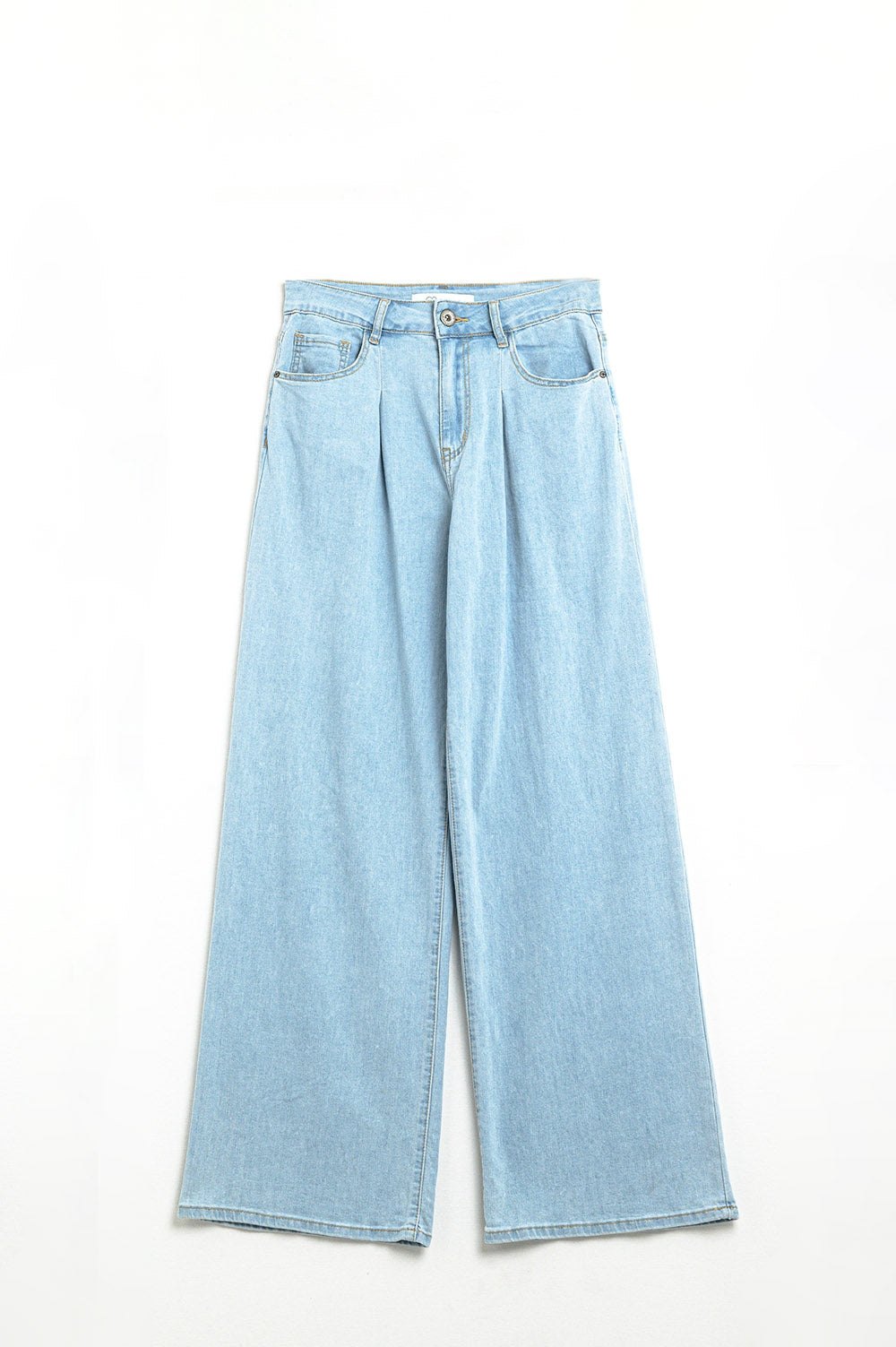 Light Blue Wide-Leg jeans with pleats