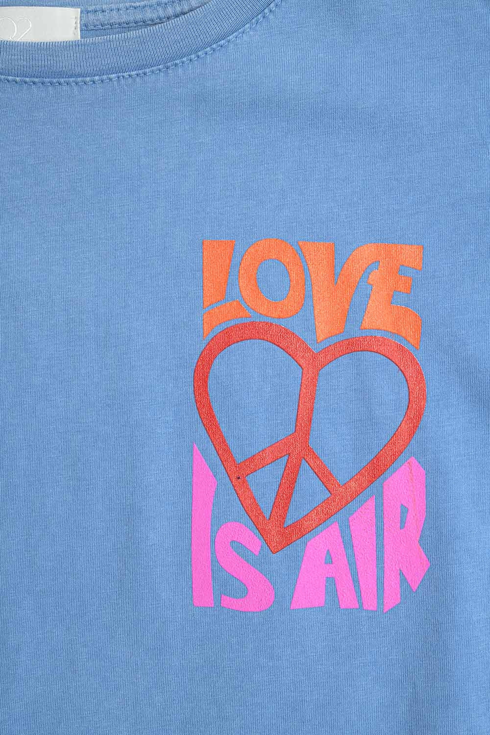 Blue T-Shirt made in italy with Love is Air and Heart with Peace logo