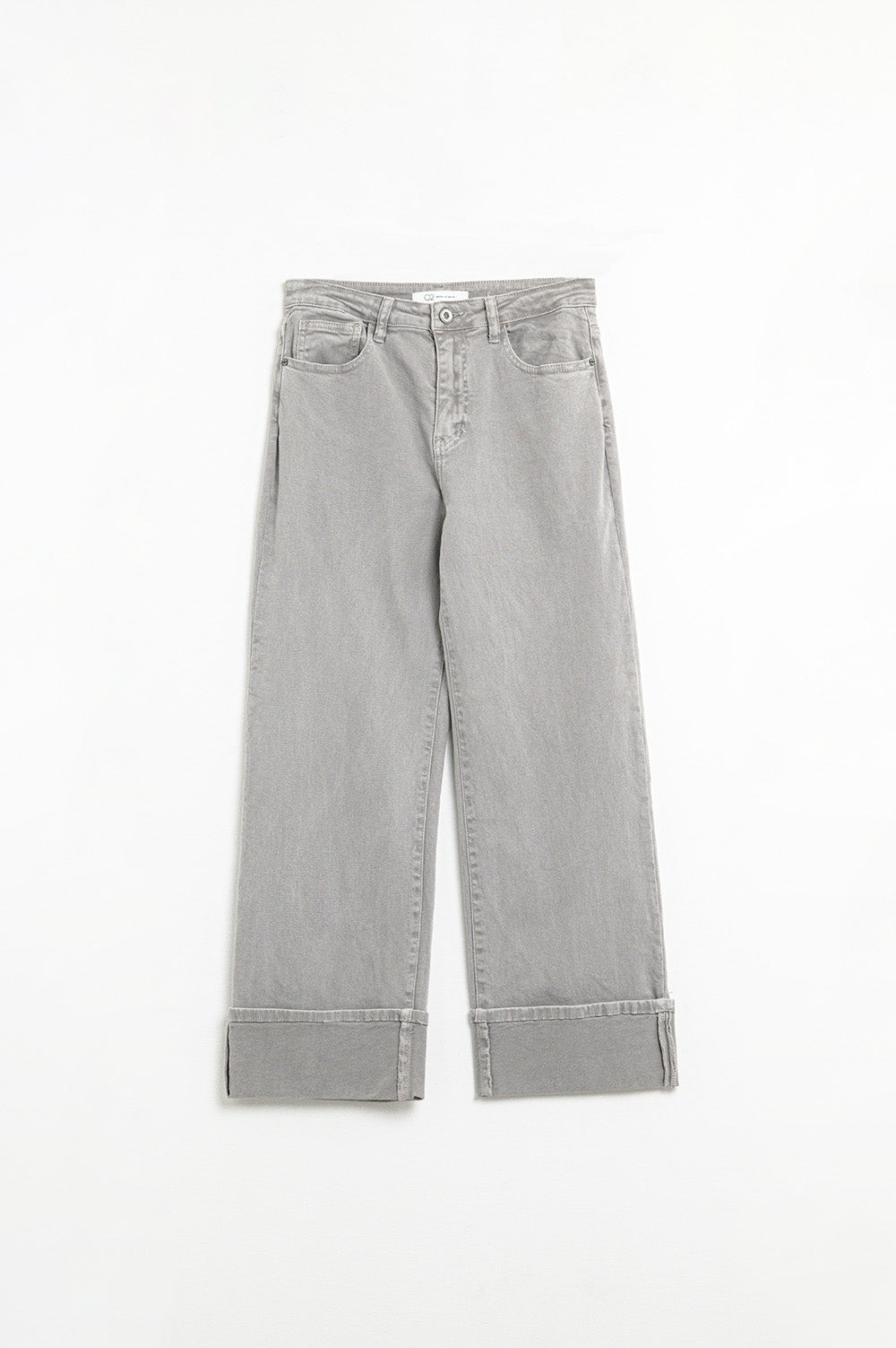 Straight leg Pants with cropped hem in Gray
