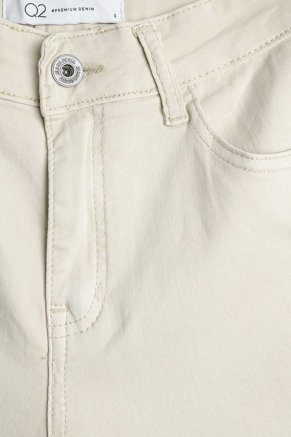 Beige Straight Pants wide leg