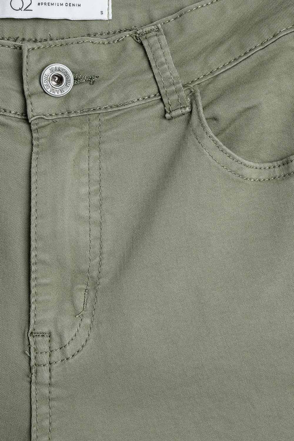 Green Straight Pants wide leg