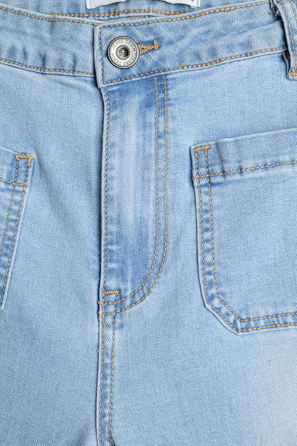 Skinny Light Wash Flare Jeans With Front Pockets