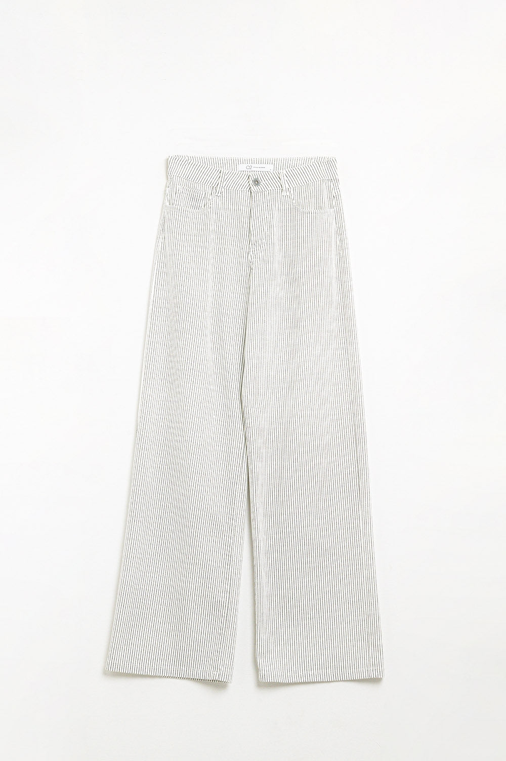 Striped pants with a straight leg in a stretch fabric