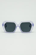Rectangular sunglasses in purple translucent color