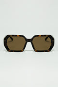 Diamond-Shaped Sunglasses In Ember with Tinted Lenses in Tortoise Shell