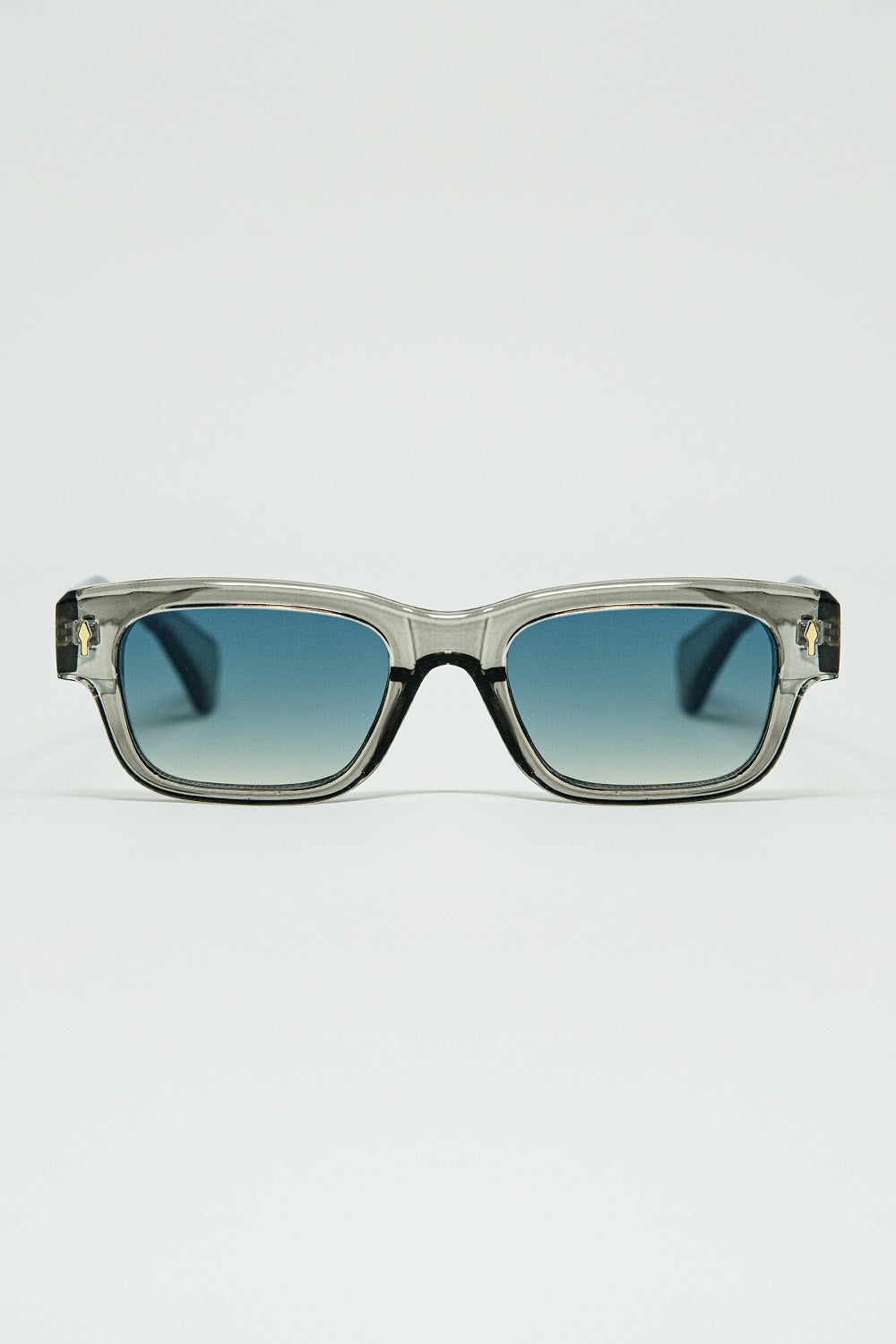 translucent Grey sunglasses with oval frame