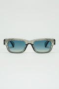 translucent Grey sunglasses with oval frame