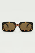 square sunglasses with brown abstract print